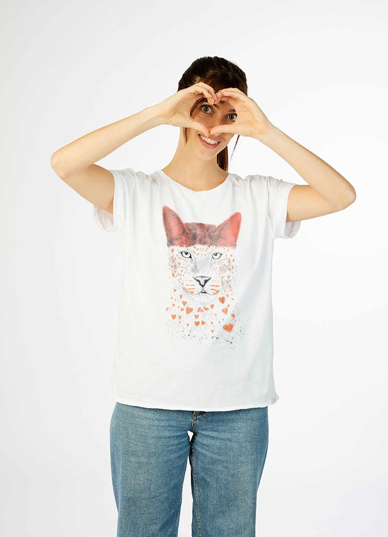 Camiseta mujer Tigre Corazones