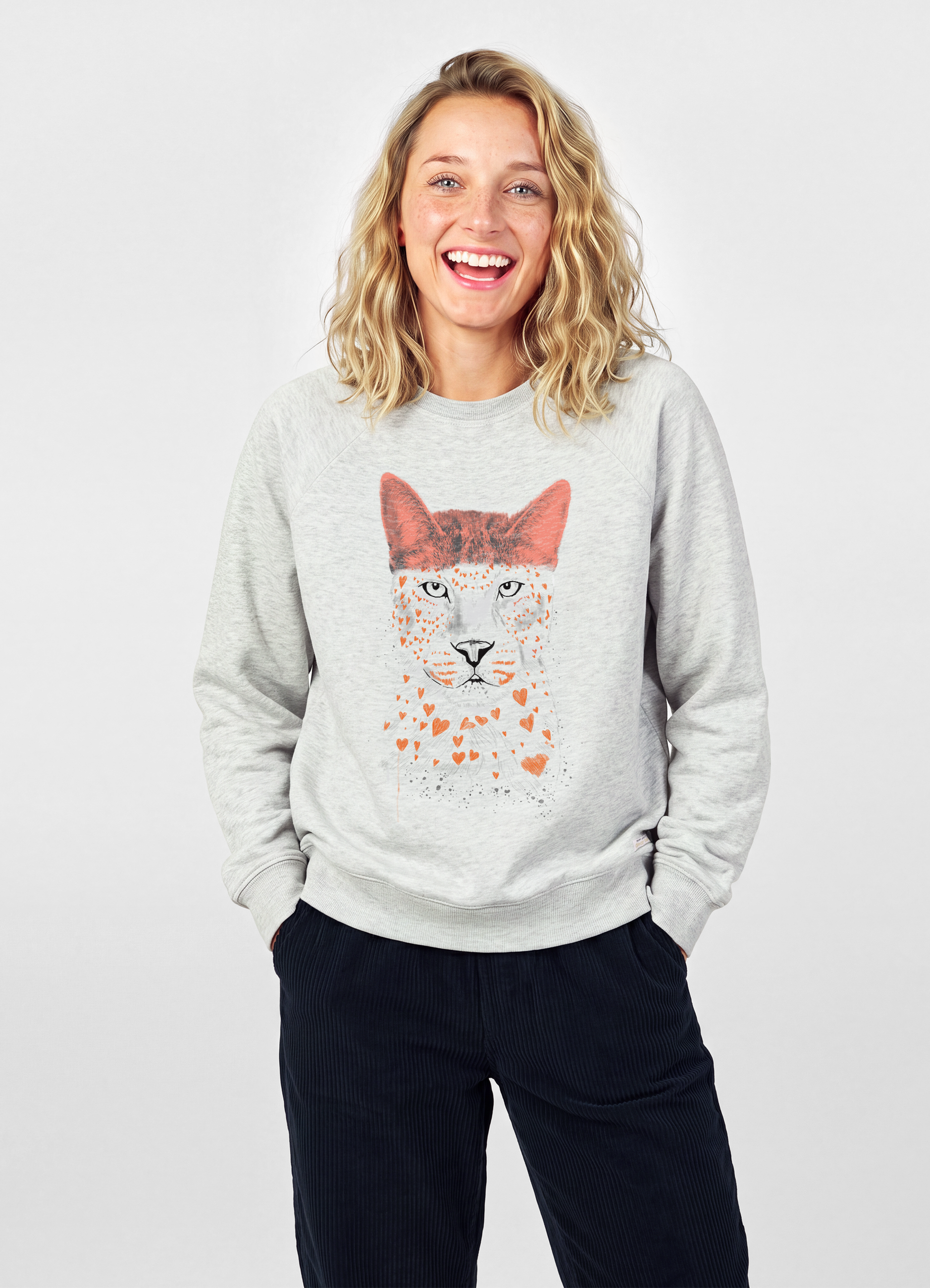 Sudadera mujer Tigre Corazones SW