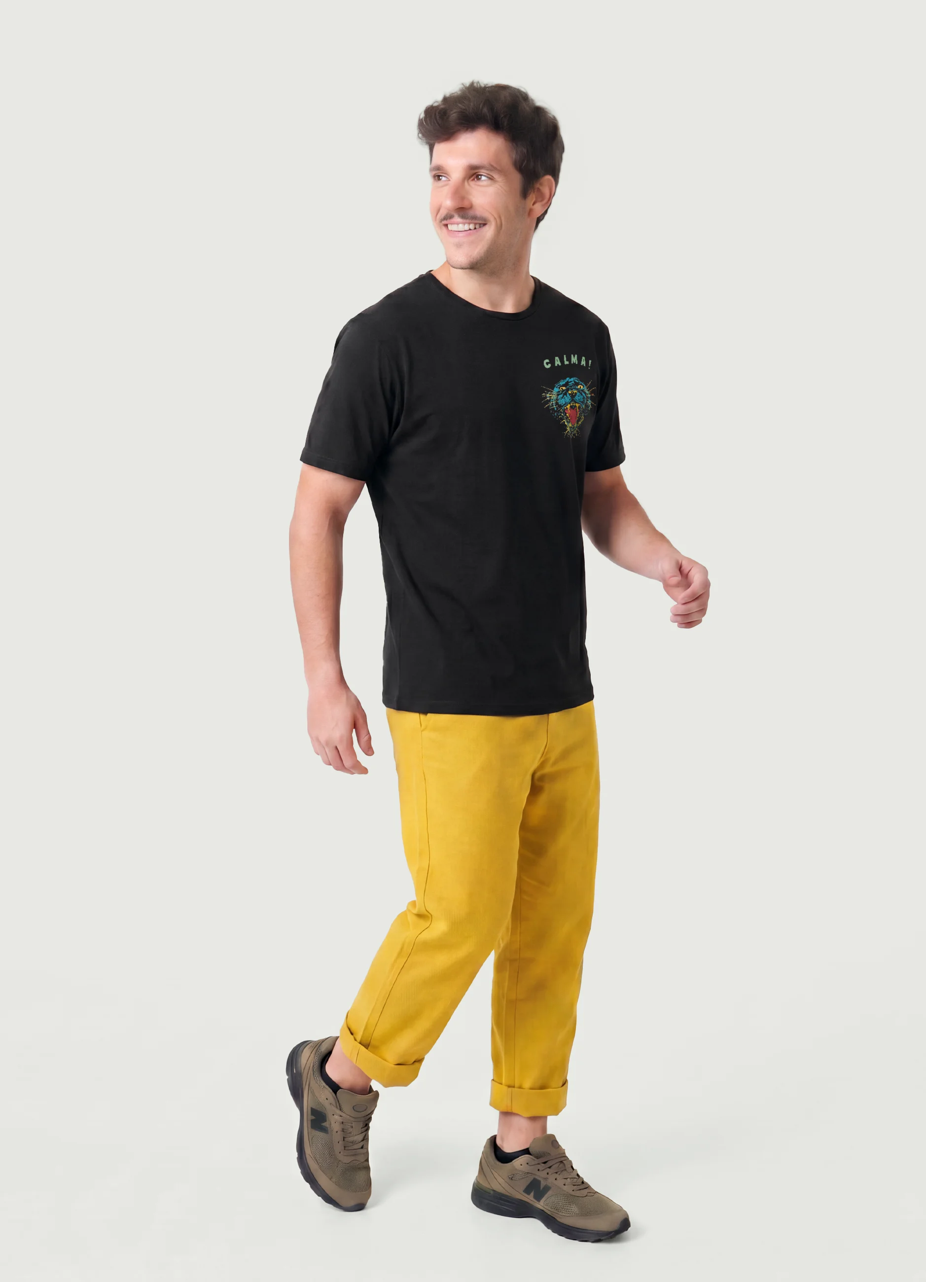 Pantalon lino Amarillo