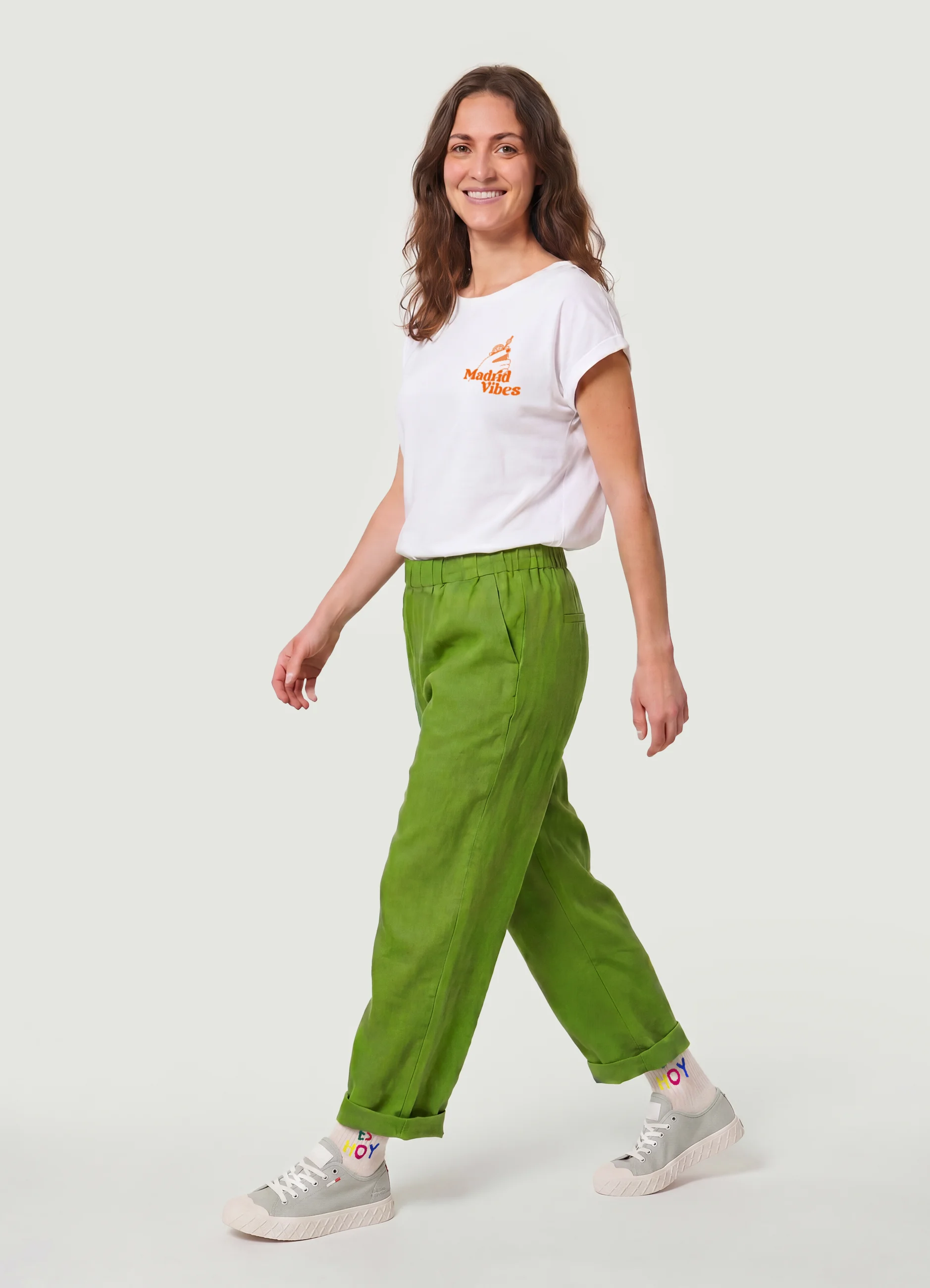 Pantalon lino Verde