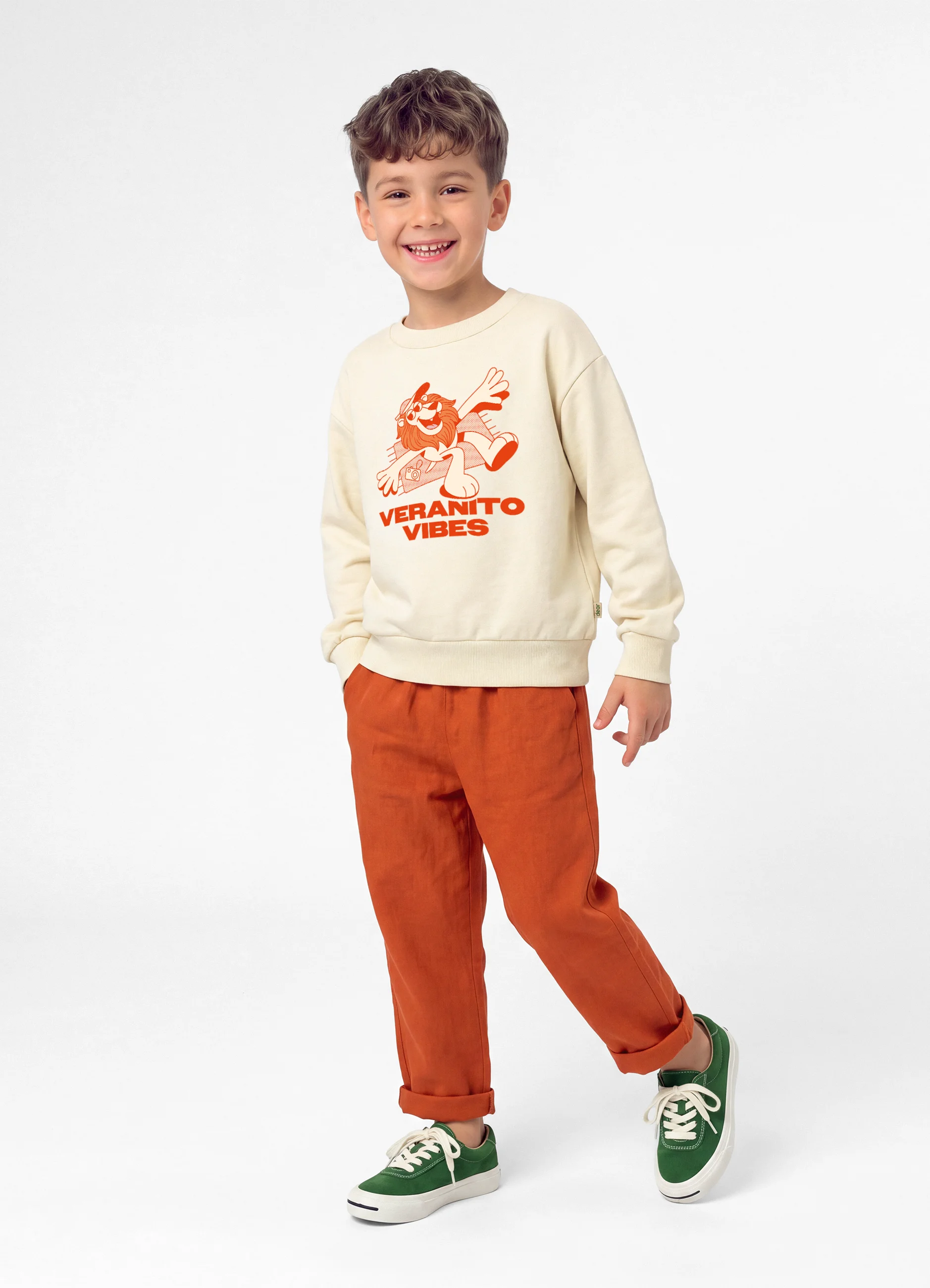 Pantalon Kids Lino Terracota